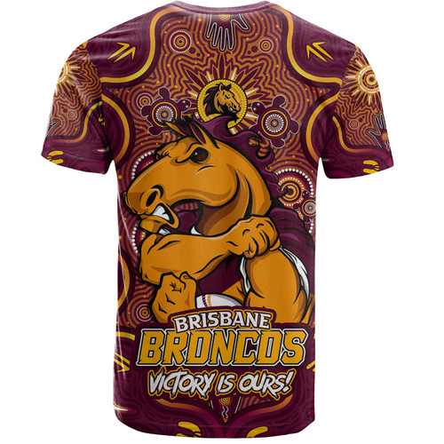 Brisbane Broncos T-Shirt Aboriginal Pattern Inspired Victory Is Ours Brisbane Broncos T-Shirt Aboriginal Pattern Inspired Victory Is Ours