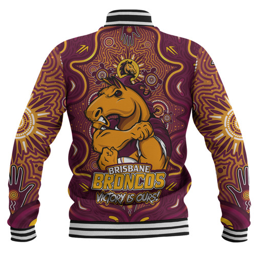 Brisbane Broncos Baseball Jacket Aboriginal Pattern Inspired Victory Is Ours Brisbane Broncos Baseball Jacket Aboriginal Pattern Inspired Victory Is Ours