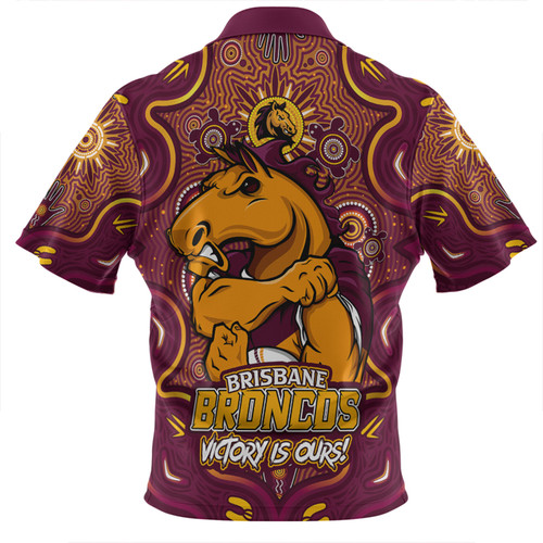 Brisbane Broncos Zip Polo Shirt Aboriginal Pattern Inspired Victory Is Ours Brisbane Broncos Zip Polo Shirt Aboriginal Pattern Inspired Victory Is Ours