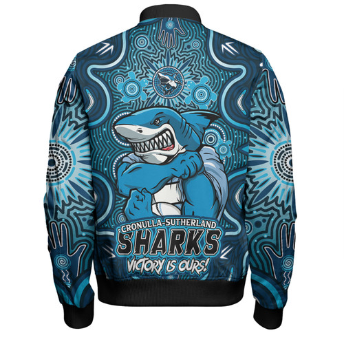 Cronulla-Sutherland Sharks Bomber Jacket Aboriginal Pattern Inspired Victory Is Ours