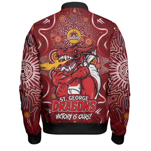 St. George Illawarra Dragons Bomber Jacket Aboriginal Pattern Inspired Victory Is Ours St. George Illawarra Dragons Bomber Jacket Aboriginal Pattern Inspired Victory Is Ours