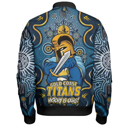 Gold Coast Titans Bomber Jacket Aboriginal Pattern Inspired Victory Is Ours Gold Coast Titans Bomber Jacket Aboriginal Pattern Inspired Victory Is Ours