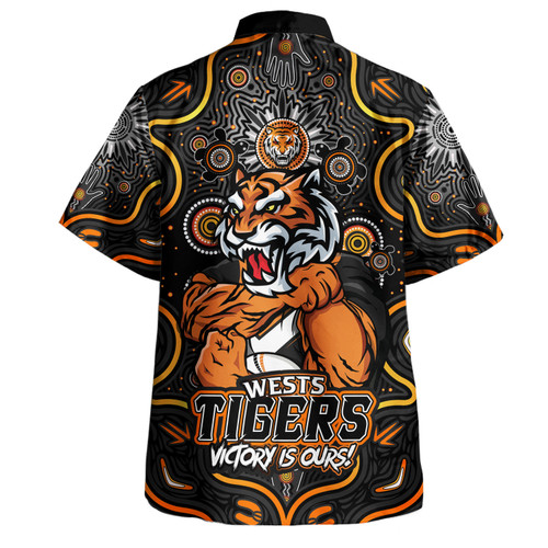 Wests Tigers Hawaiian Shirt Aboriginal Pattern Inspired Victory Is Ours Wests Tigers Hawaiian Shirt Aboriginal Pattern Inspired Victory Is Ours