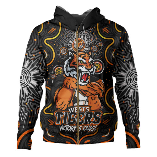 Wests Tigers Hoodie Aboriginal Pattern Inspired Victory Is Ours Wests Tigers Hoodie Aboriginal Pattern Inspired Victory Is Ours