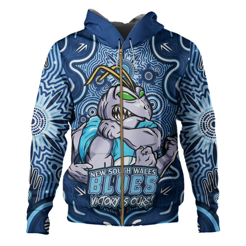 New South Wales Blues Hoodie Aboriginal Pattern Inspired Victory Is Ours New South Wales Blues Hoodie Aboriginal Pattern Inspired Victory Is Ours