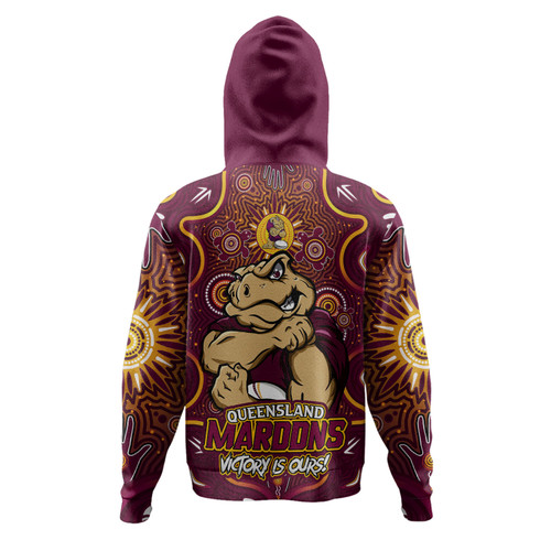 Queensland Maroons Hoodie Aboriginal Pattern Inspired Victory Is Ours Queensland Maroons Hoodie Aboriginal Pattern Inspired Victory Is Ours