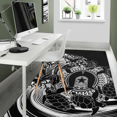 Australia Aboriginal Area Rug - Torres Strait Islands in Wave (Black) Australia Aboriginal Area Rug - Torres Strait Islands in Wave (Black)