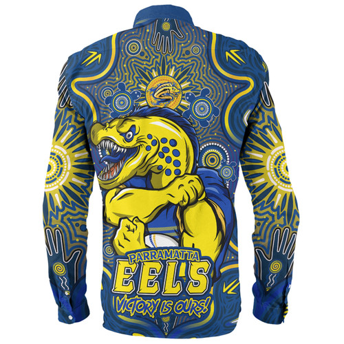 Parramatta Eels Long Sleeve Shirt Aboriginal Pattern Inspired Victory Is Ours Parramatta Eels Long Sleeve Shirt Aboriginal Pattern Inspired Victory Is Ours