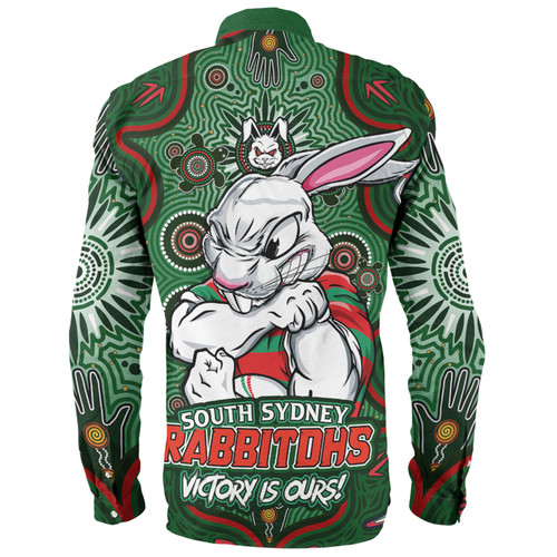 South Sydney Rabbitohs Long Sleeve Shirt Aboriginal Pattern Inspired Victory Is Ours South Sydney Rabbitohs Long Sleeve Shirt Aboriginal Pattern Inspired Victory Is Ours