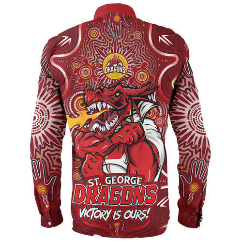 St. George Illawarra Dragons Long Sleeve Shirt Aboriginal Pattern Inspired Victory Is Ours St. George Illawarra Dragons Long Sleeve Shirt Aboriginal Pattern Inspired Victory Is Ours