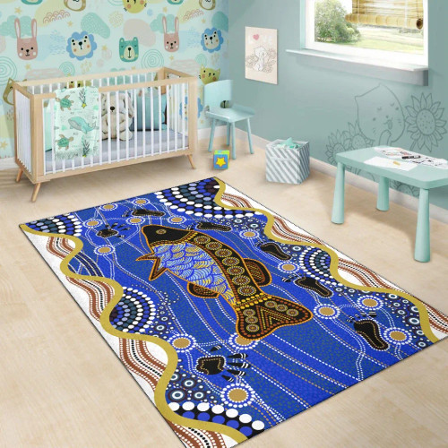 Australia Aboriginal Area Rug - Fish And Dot