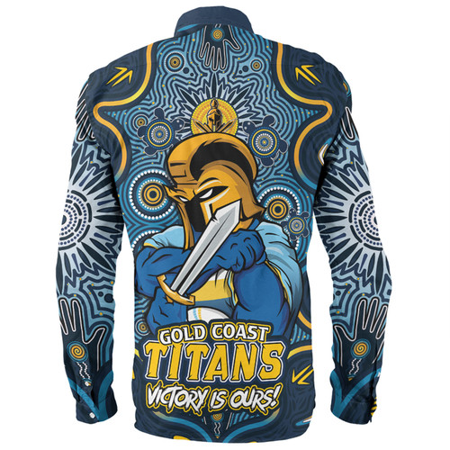 Gold Coast Titans Long Sleeve Shirt Aboriginal Pattern Inspired Victory Is Ours Gold Coast Titans Long Sleeve Shirt Aboriginal Pattern Inspired Victory Is Ours