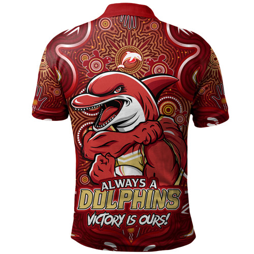 Redcliffe Dolphins Polo Shirt Aboriginal Pattern Inspired Victory Is Ours Redcliffe Dolphins Polo Shirt Aboriginal Pattern Inspired Victory Is Ours