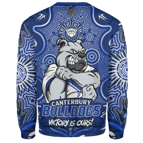 Canterbury-Bankstown Bulldogs Sweatshirt Aboriginal Pattern Inspired Victory Is Ours Canterbury-Bankstown Bulldogs Sweatshirt Aboriginal Pattern Inspired Victory Is Ours