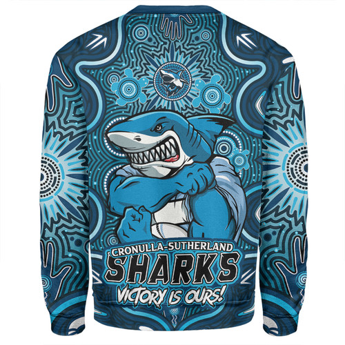 Cronulla-Sutherland Sharks Sweatshirt Aboriginal Pattern Inspired Victory Is Ours Cronulla-Sutherland Sharks Sweatshirt Aboriginal Pattern Inspired Victory Is Ours