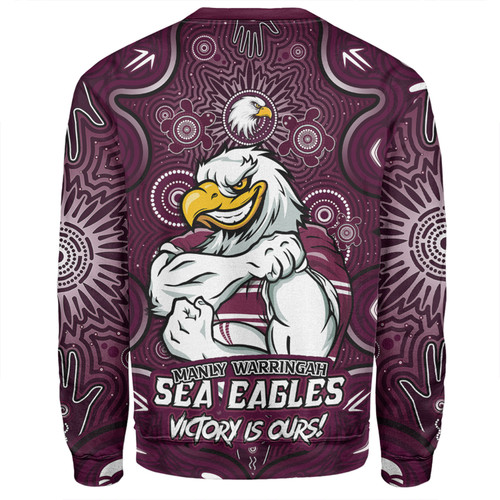 Manly Warringah Sea Eagles Sweatshirt Aboriginal Pattern Inspired Victory Is Ours Manly Warringah Sea Eagles Sweatshirt Aboriginal Pattern Inspired Victory Is Ours
