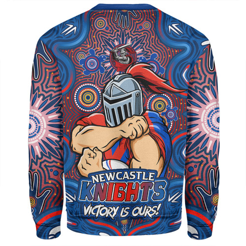 Newcastle Knights Sweatshirt Aboriginal Pattern Inspired Victory Is Ours Newcastle Knights Sweatshirt Aboriginal Pattern Inspired Victory Is Ours