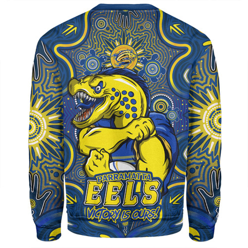 Parramatta Eels Sweatshirt Aboriginal Pattern Inspired Victory Is Ours Parramatta Eels Sweatshirt Aboriginal Pattern Inspired Victory Is Ours