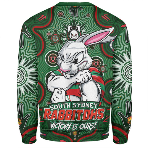 South Sydney Rabbitohs Sweatshirt Aboriginal Pattern Inspired Victory Is Ours South Sydney Rabbitohs Sweatshirt Aboriginal Pattern Inspired Victory Is Ours
