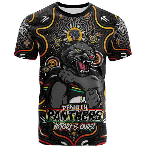 Penrith Panthers T-Shirt Aboriginal Pattern Inspired Victory Is Ours