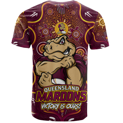Queensland Maroons T-Shirt Aboriginal Pattern Inspired Victory Is Ours Queensland Maroons T-Shirt Aboriginal Pattern Inspired Victory Is Ours