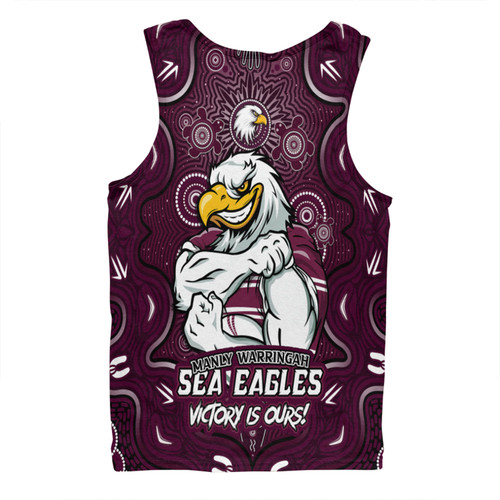 Manly Warringah Sea Eagles Men Singlet Aboriginal Pattern Inspired Victory Is Ours