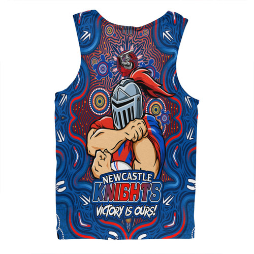 Newcastle Knights Men Singlet Aboriginal Pattern Inspired Victory Is Ours Newcastle Knights Men Singlet Aboriginal Pattern Inspired Victory Is Ours