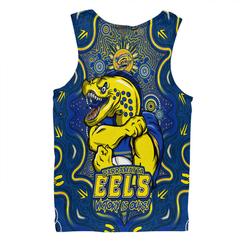 Parramatta Eels Men Singlet Aboriginal Pattern Inspired Victory Is Ours Parramatta Eels Men Singlet Aboriginal Pattern Inspired Victory Is Ours