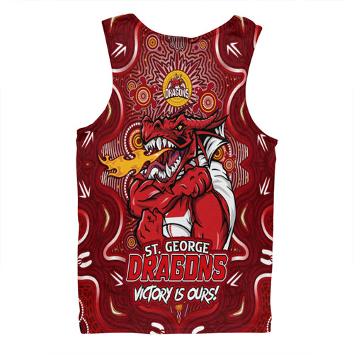 St. George Illawarra Dragons Men Singlet Aboriginal Pattern Inspired Victory Is Ours St. George Illawarra Dragons Men Singlet Aboriginal Pattern Inspired Victory Is Ours
