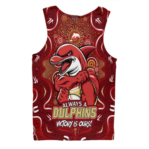 Redcliffe Dolphins Men Singlet Aboriginal Pattern Inspired Victory Is Ours Redcliffe Dolphins Men Singlet Aboriginal Pattern Inspired Victory Is Ours