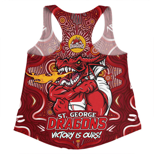 St. George Illawarra Dragons Women Racerback Singlet Aboriginal Pattern Inspired Victory Is Ours St. George Illawarra Dragons Women Racerback Singlet Aboriginal Pattern Inspired Victory Is Ours