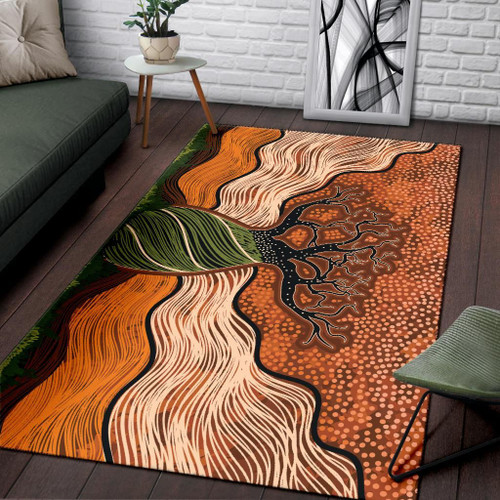 Australia Aboriginal Area Rug - Indigenous Tree Australia Aboriginal Area Rug - Indigenous Tree