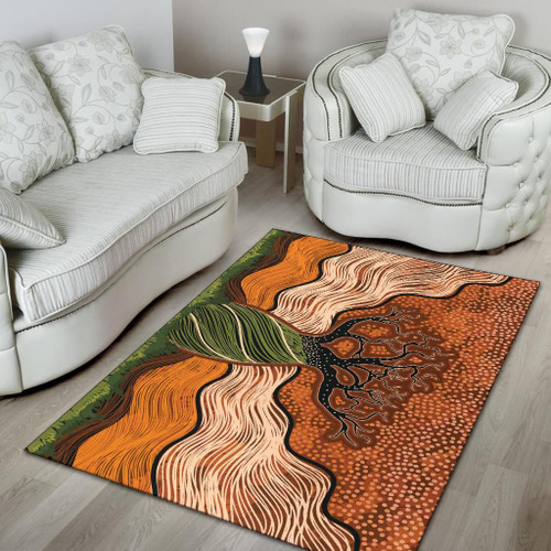 Australia Aboriginal Area Rug - Indigenous Tree Australia Aboriginal Area Rug - Indigenous Tree