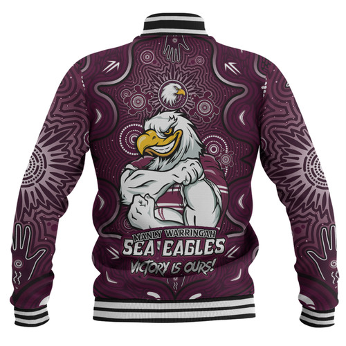 Manly Warringah Sea Eagles Baseball Jacket Aboriginal Pattern Inspired Victory Is Ours Manly Warringah Sea Eagles Baseball Jacket Aboriginal Pattern Inspired Victory Is Ours