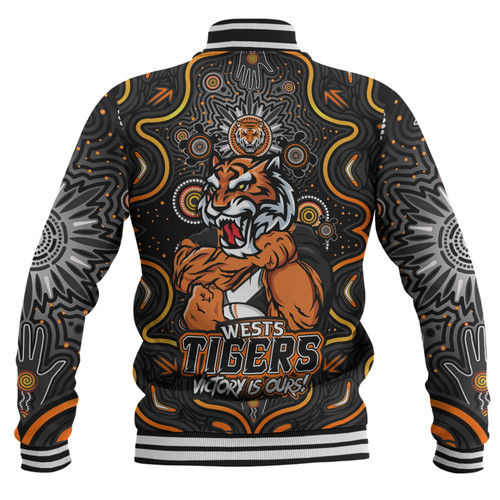 Wests Tigers Baseball Jacket Aboriginal Pattern Inspired Victory Is Ours Wests Tigers Baseball Jacket Aboriginal Pattern Inspired Victory Is Ours
