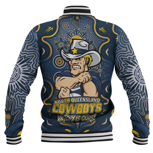 North Queensland Cowboys Baseball Jacket Aboriginal Pattern Inspired Victory Is Ours North Queensland Cowboys Baseball Jacket Aboriginal Pattern Inspired Victory Is Ours