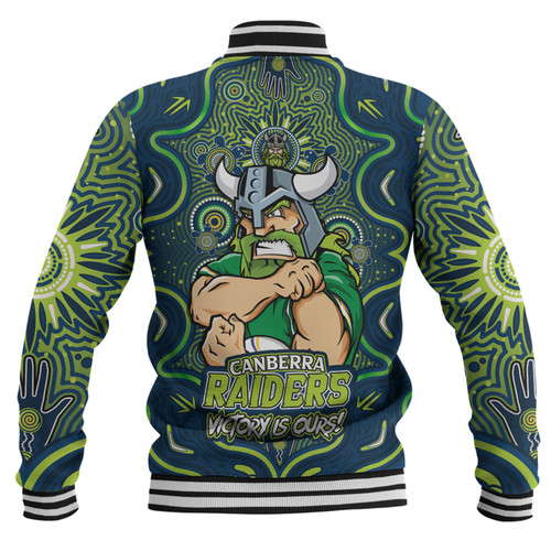 Canberra Raiders Baseball Jacket Aboriginal Pattern Inspired Victory Is Ours