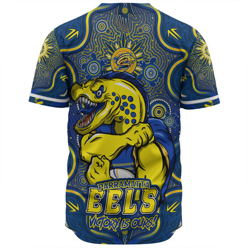 Parramatta Eels Baseball Shirt Aboriginal Pattern Inspired Victory Is Ours Parramatta Eels Baseball Shirt Aboriginal Pattern Inspired Victory Is Ours
