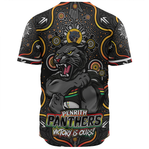Penrith Panthers Baseball Shirt Aboriginal Pattern Inspired Victory Is Ours Penrith Panthers Baseball Shirt Aboriginal Pattern Inspired Victory Is Ours