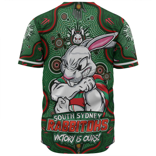 South Sydney Rabbitohs Baseball Shirt Aboriginal Pattern Inspired Victory Is Ours South Sydney Rabbitohs Baseball Shirt Aboriginal Pattern Inspired Victory Is Ours