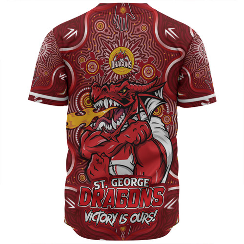 St. George Illawarra Dragons Baseball Shirt Aboriginal Pattern Inspired Victory Is Ours St. George Illawarra Dragons Baseball Shirt Aboriginal Pattern Inspired Victory Is Ours