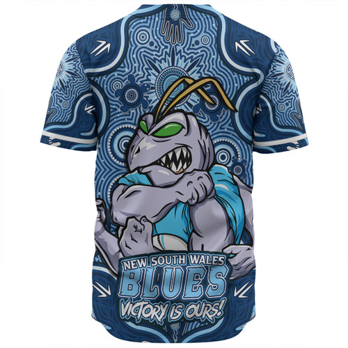New South Wales Blues Baseball Shirt Aboriginal Pattern Inspired Victory Is Ours New South Wales Blues Baseball Shirt Aboriginal Pattern Inspired Victory Is Ours