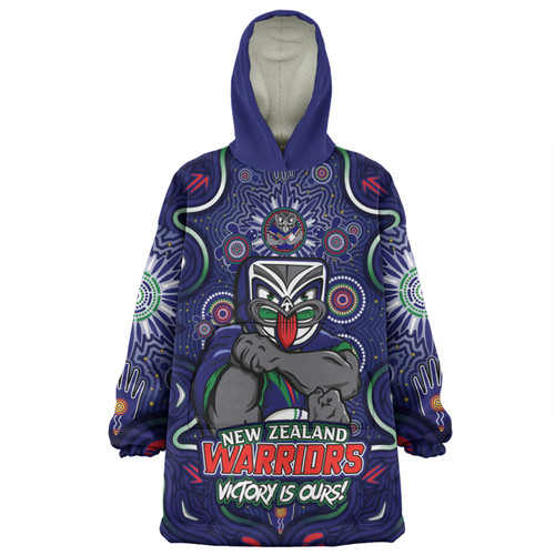 New Zealand Warriors Snug Hoodie Aboriginal Pattern Inspired Victory Is Ours