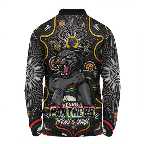 Penrith Panthers Long Sleeve Polo Shirt Aboriginal Pattern Inspired Victory Is Ours Penrith Panthers Long Sleeve Polo Shirt Aboriginal Pattern Inspired Victory Is Ours