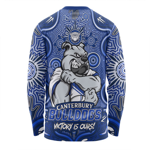 Canterbury-Bankstown Bulldogs Long Sleeve T-shirt Aboriginal Pattern Inspired Victory Is Ours