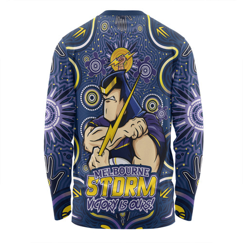 Melbourne Storm Long Sleeve T-shirt Aboriginal Pattern Inspired Victory Is Ours Melbourne Storm Long Sleeve T-shirt Aboriginal Pattern Inspired Victory Is Ours