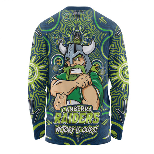 Canberra Raiders Long Sleeve T-shirt Aboriginal Pattern Inspired Victory Is Ours Canberra Raiders Long Sleeve T-shirt Aboriginal Pattern Inspired Victory Is Ours