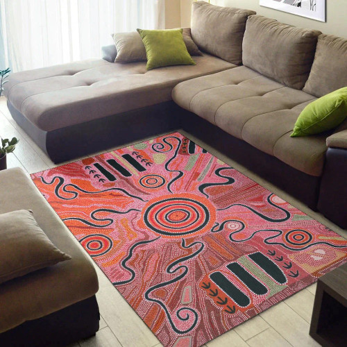 Australia Aboriginal Area Rug - Indigenous Footprint Landscape Australia Aboriginal Area Rug - Indigenous Footprint Landscape