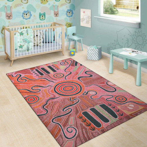 Australia Aboriginal Area Rug - Indigenous Footprint Landscape Australia Aboriginal Area Rug - Indigenous Footprint Landscape