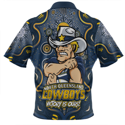 North Queensland Cowboys Zip Polo Shirt Aboriginal Pattern Inspired Victory Is Ours North Queensland Cowboys Zip Polo Shirt Aboriginal Pattern Inspired Victory Is Ours
